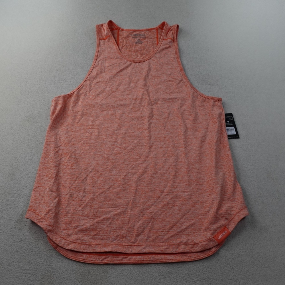 Legends Enzo Tank Shirt Mens XL Orange Performance Muscle Gym Stretch